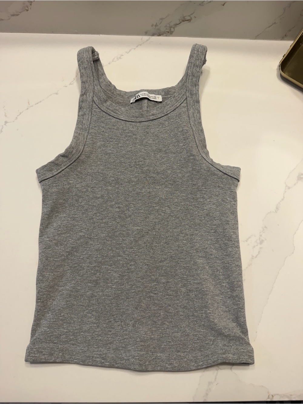 Zara Gray Ribbed Tank Top